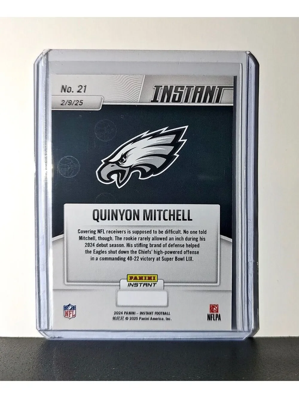 Quinyon Mitchell Rookie 2024 Panini Super Bowl LIX Champions NFL #21 Card